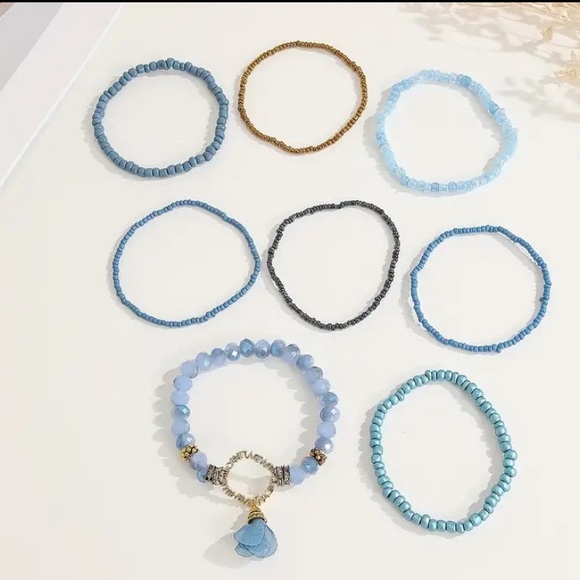 NEW beaded boho ankle bracelet set - Picture 3 of 5